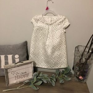 White with silver toddler dress